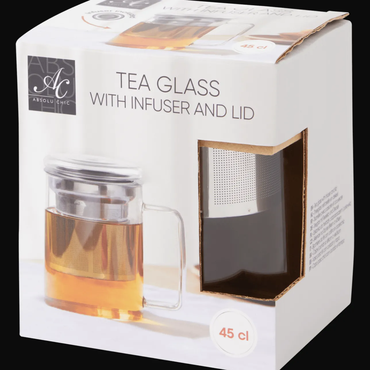 Action Absolu Chic theeglas met zeefje en deksel> Glazen|Dienbladen