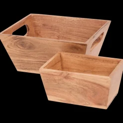 Action Acaciahouten opbergbakken> Woonaccessoires