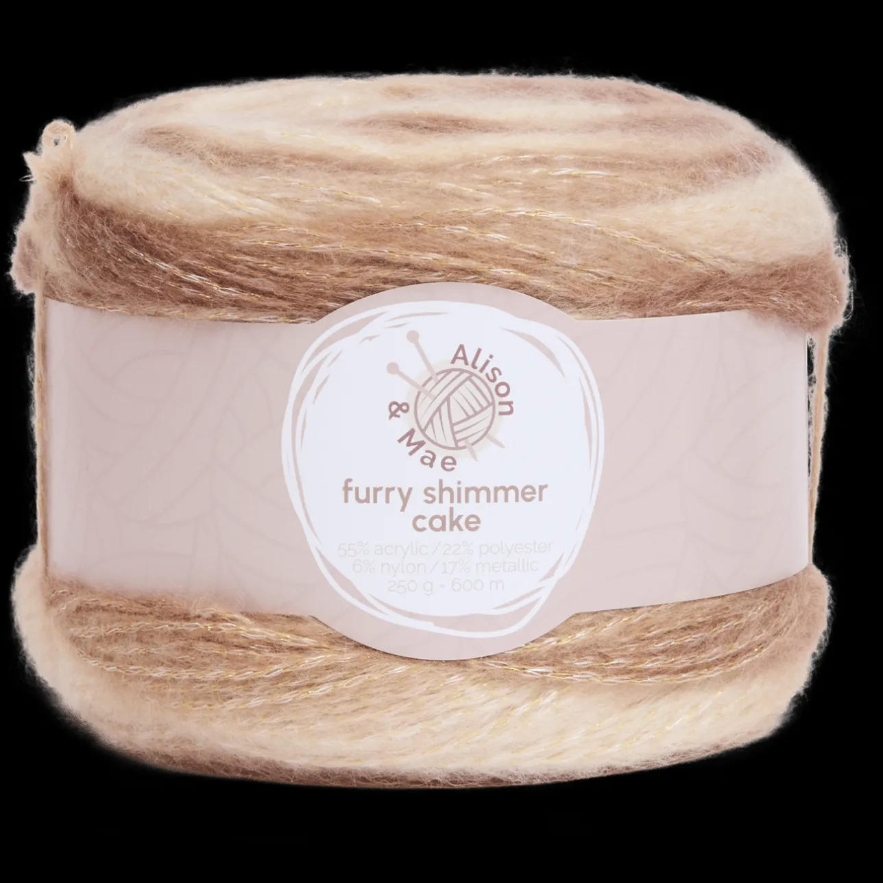 Alison & Mae glansgaren Furry Shimmer Cake> Breien & Haken