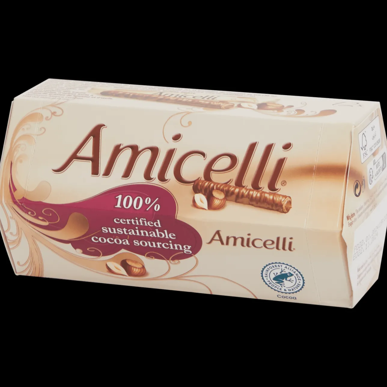 Amicelli chocolade-hazelnoot wafelrolletjes> Chocolade