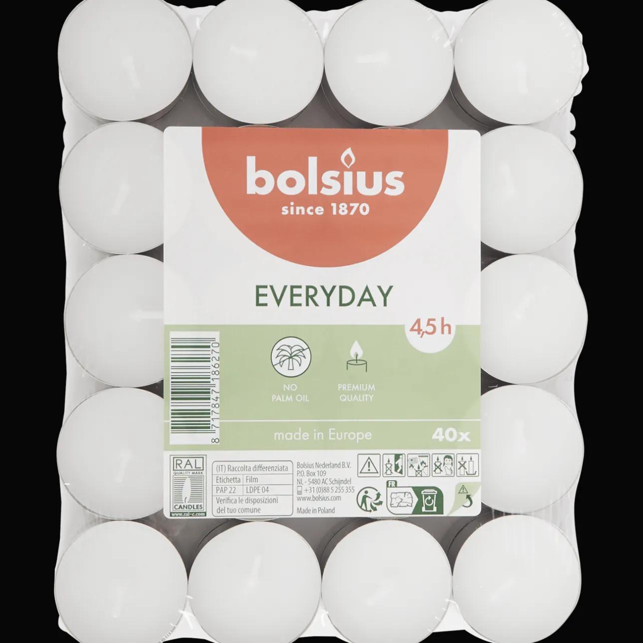 Bolsius theelichten wit> Kaarsen