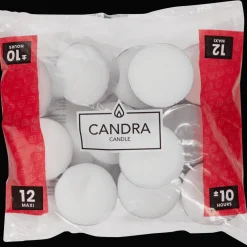 Candra maxi-theelichten wit> Kaarsen