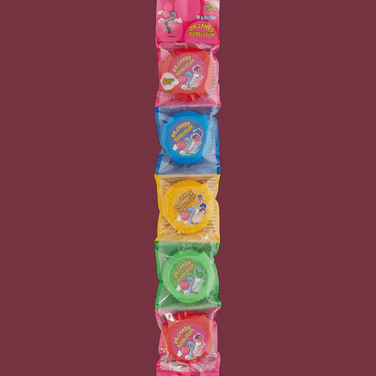 Action Dr. Candy bubblegum> Drop & Snoep