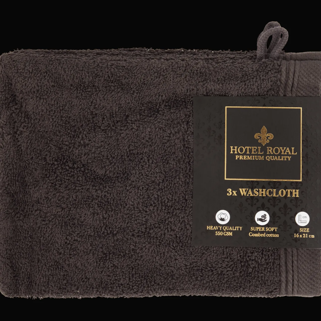 Hotel Royal washandjes antraciet> Badtextiel