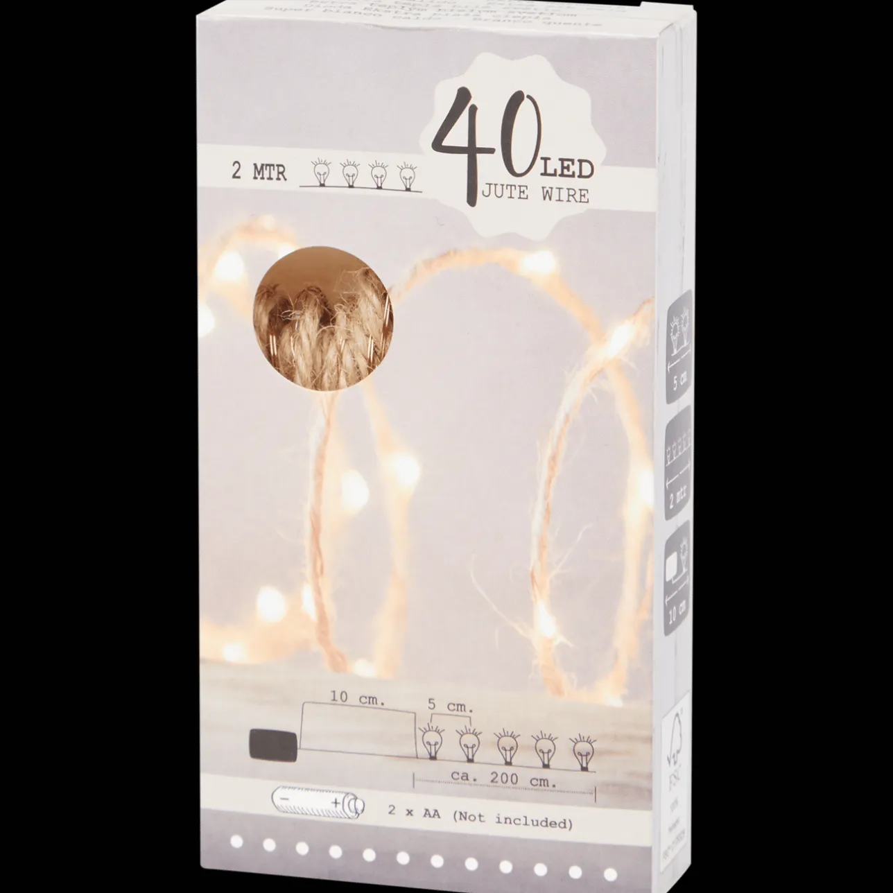 Action Jute touw met ledverlichting> Woonaccessoires