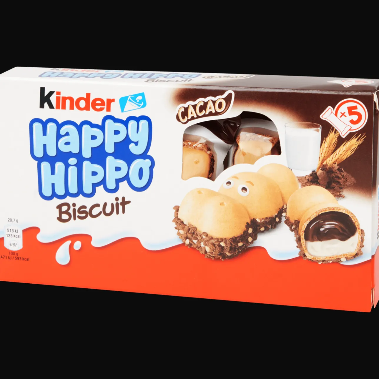 Kinder Happy Hippo biscuit> Chocolade