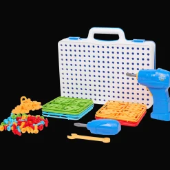 Action Kluskoffer speelgoedset> Houten Speelgoed