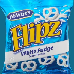 McVitie’s Flipz coated pretzels White Fudge> Chocolade
