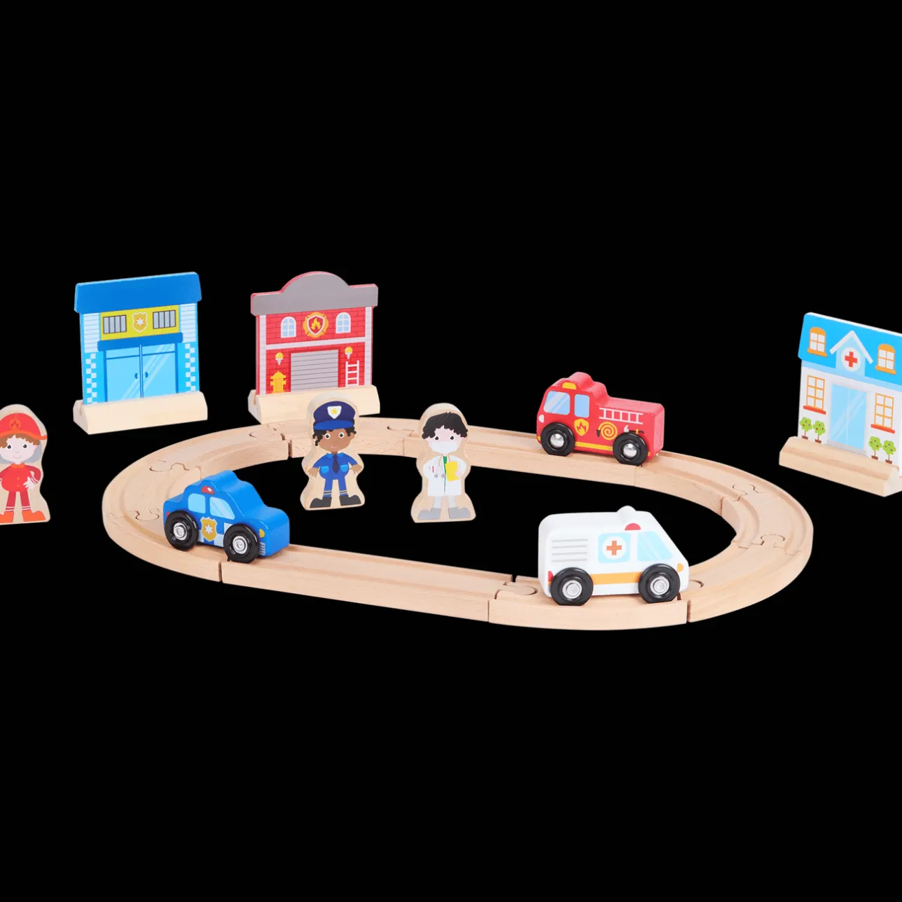 Mini Matters houten autobaan> Houten Speelgoed