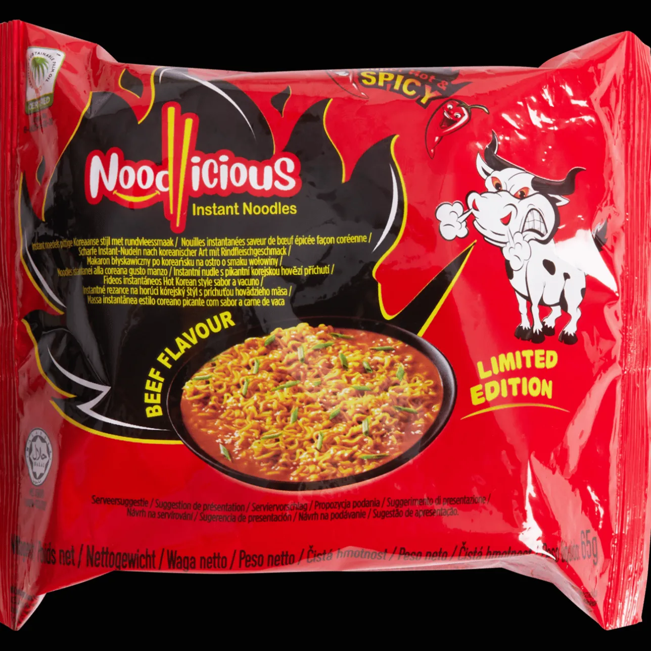 Action Noodlicious Super Hot & Spicy instant noedels Rund> Voeding