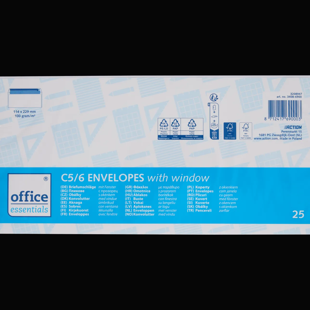 Office Essentials enveloppen met venster C5/6> Kaarten