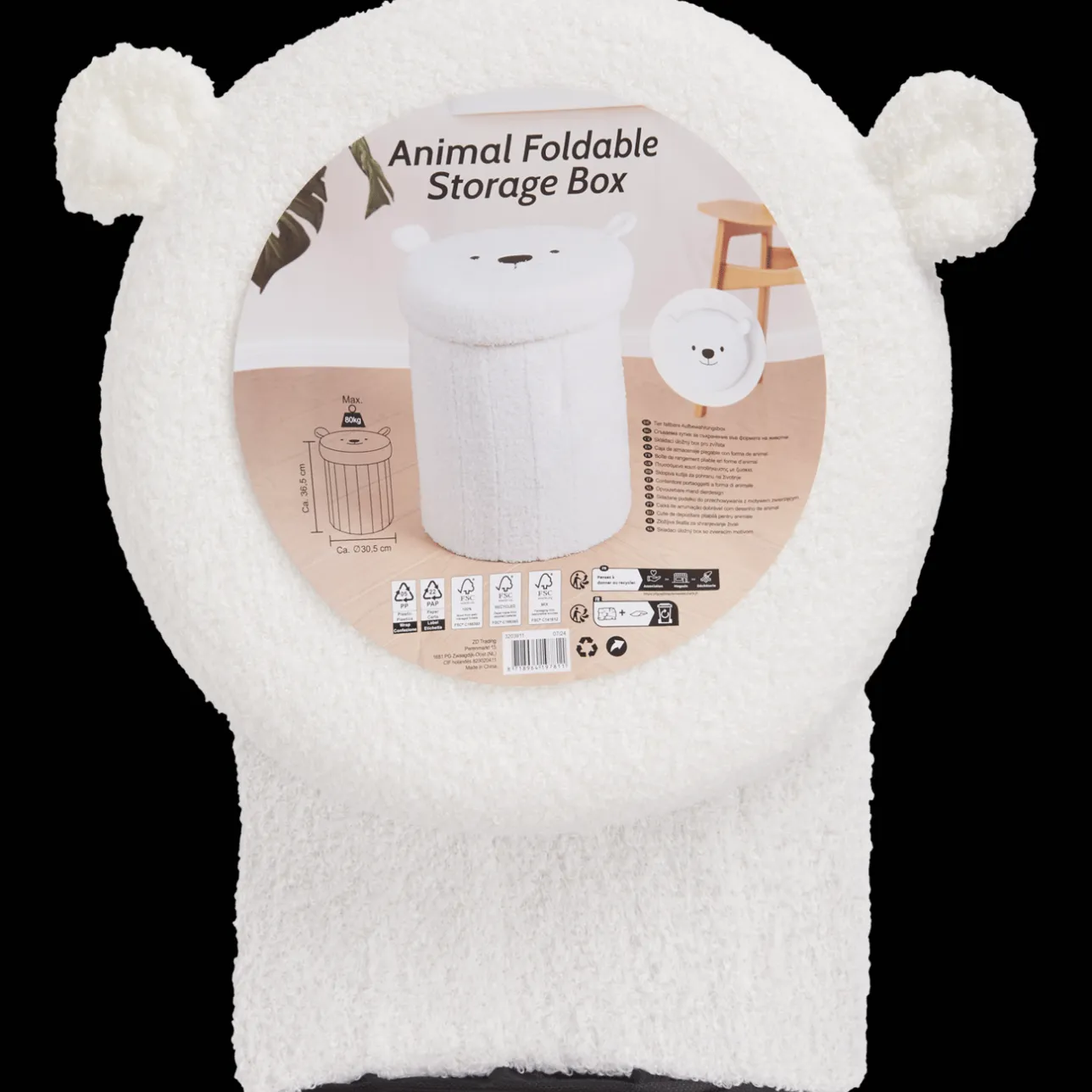 Action Opvouwbare opbergpoef Teddy> Woonaccessoires