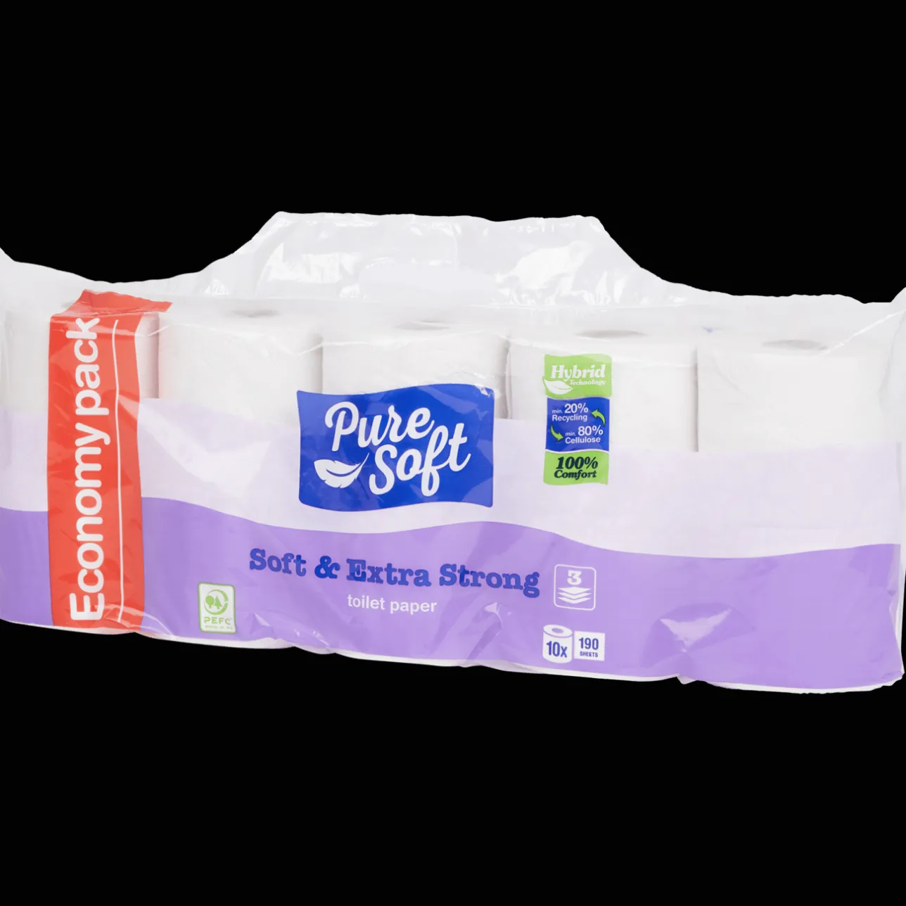Pure Soft toiletpapier Soft & Extra Strong> Toilet- & Keukenpapier