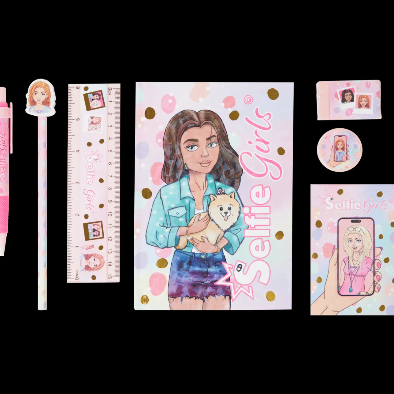 Action Selfie Girls schrijfwarenset> Papier & Schriften
