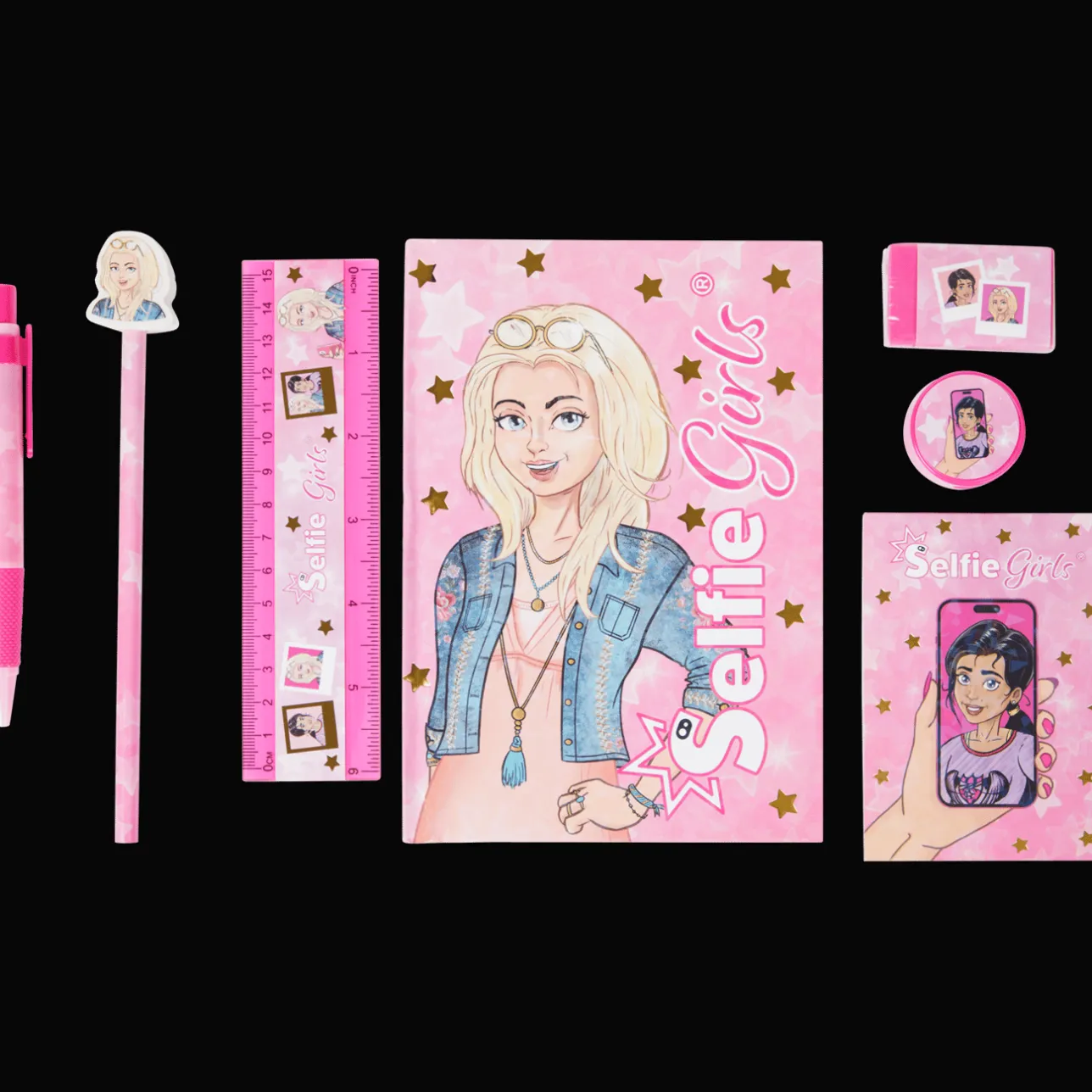 Action Selfie Girls schrijfwarenset> Papier & Schriften