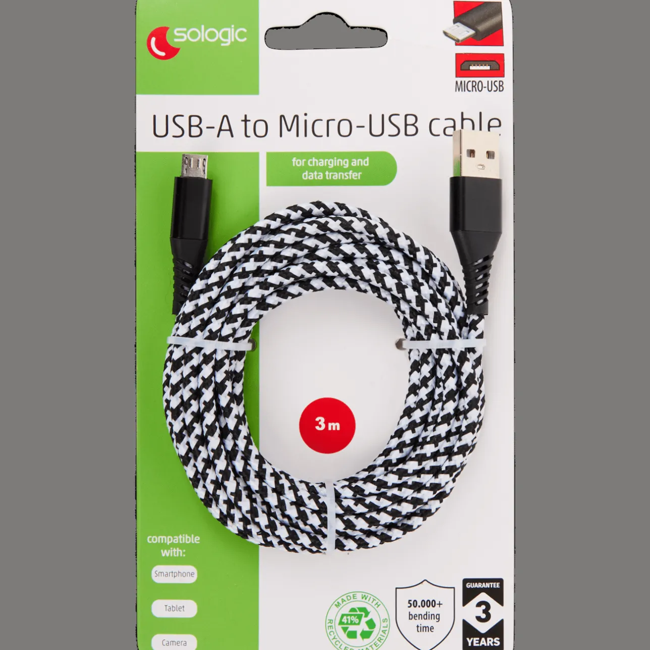 Action Sologic laad- en datakabel micro-USB> Kabels & Splitters