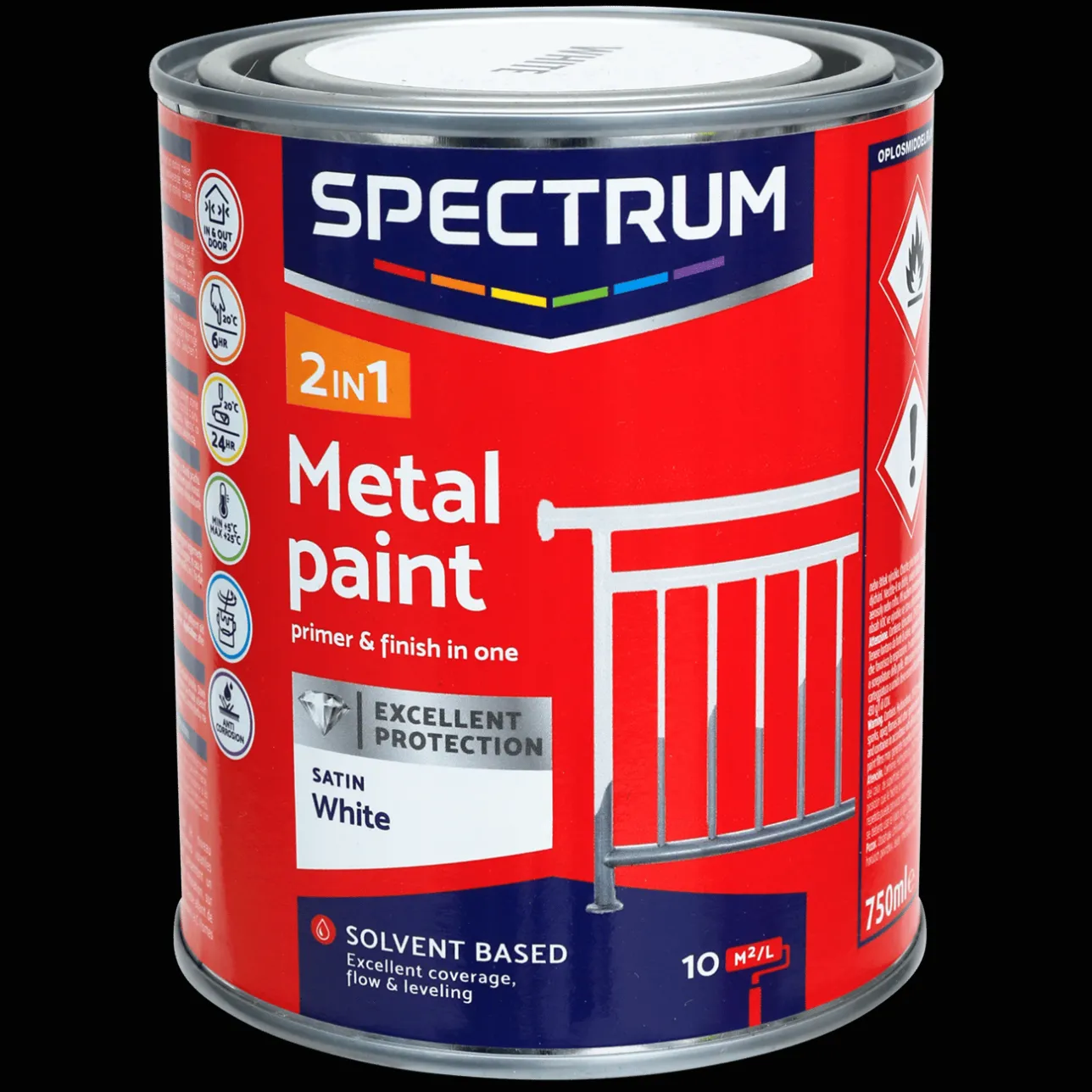 Spectrum 2-in-1 hoogglans metaallak wit> Verf
