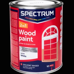 Spectrum 2-in-1 zijdeglans houtlak wit> Verf