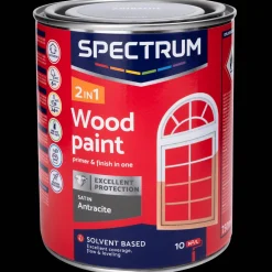 Spectrum 2-in-1 zijdeglans houtlak antraciet> Verf