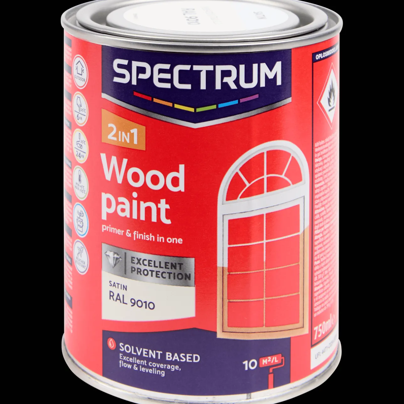 Spectrum 2-in-1 zijdeglans houtlak RAL 9010> Verf