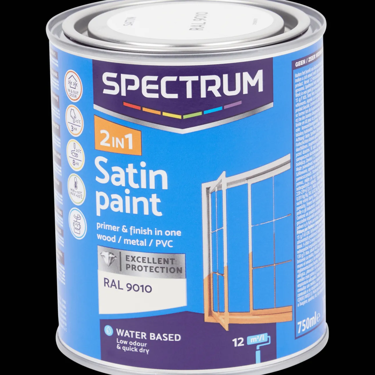 Spectrum 2-in-1 zijdeglanslak RAL 9010> Verf