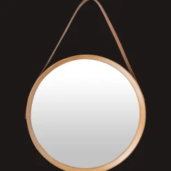 Studio Home spiegel met lederlook hengsel> Wanddecoratie