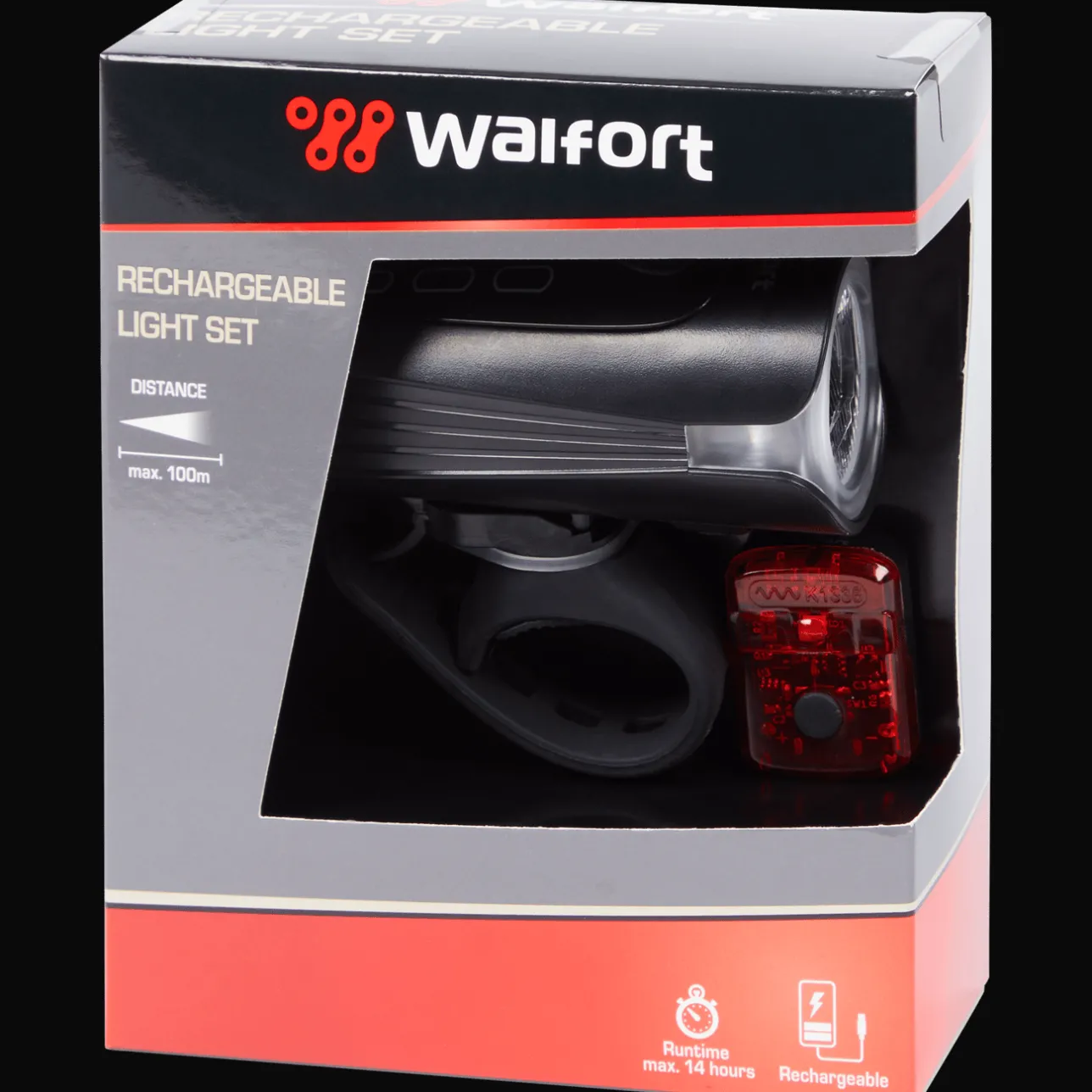 Walfort oplaadbare fietslampenset> Fietsaccessoires