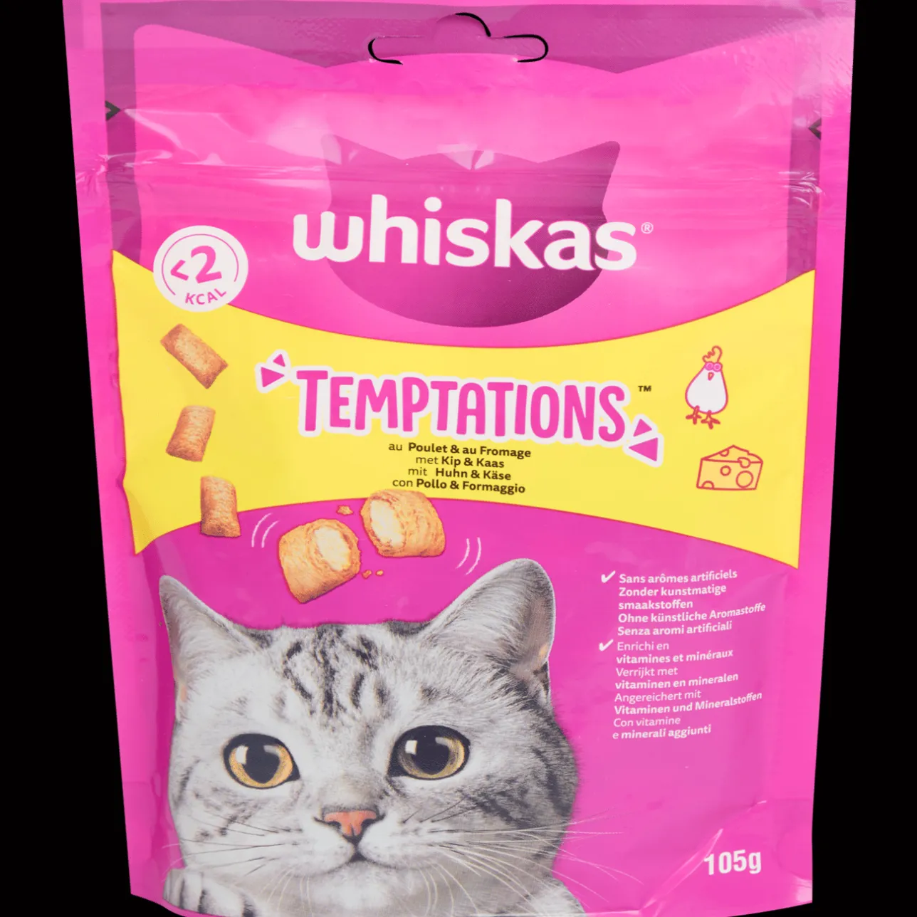 Whiskas Temptations kattensnoepjes kip en kaas> Kat|Dierenvoeding