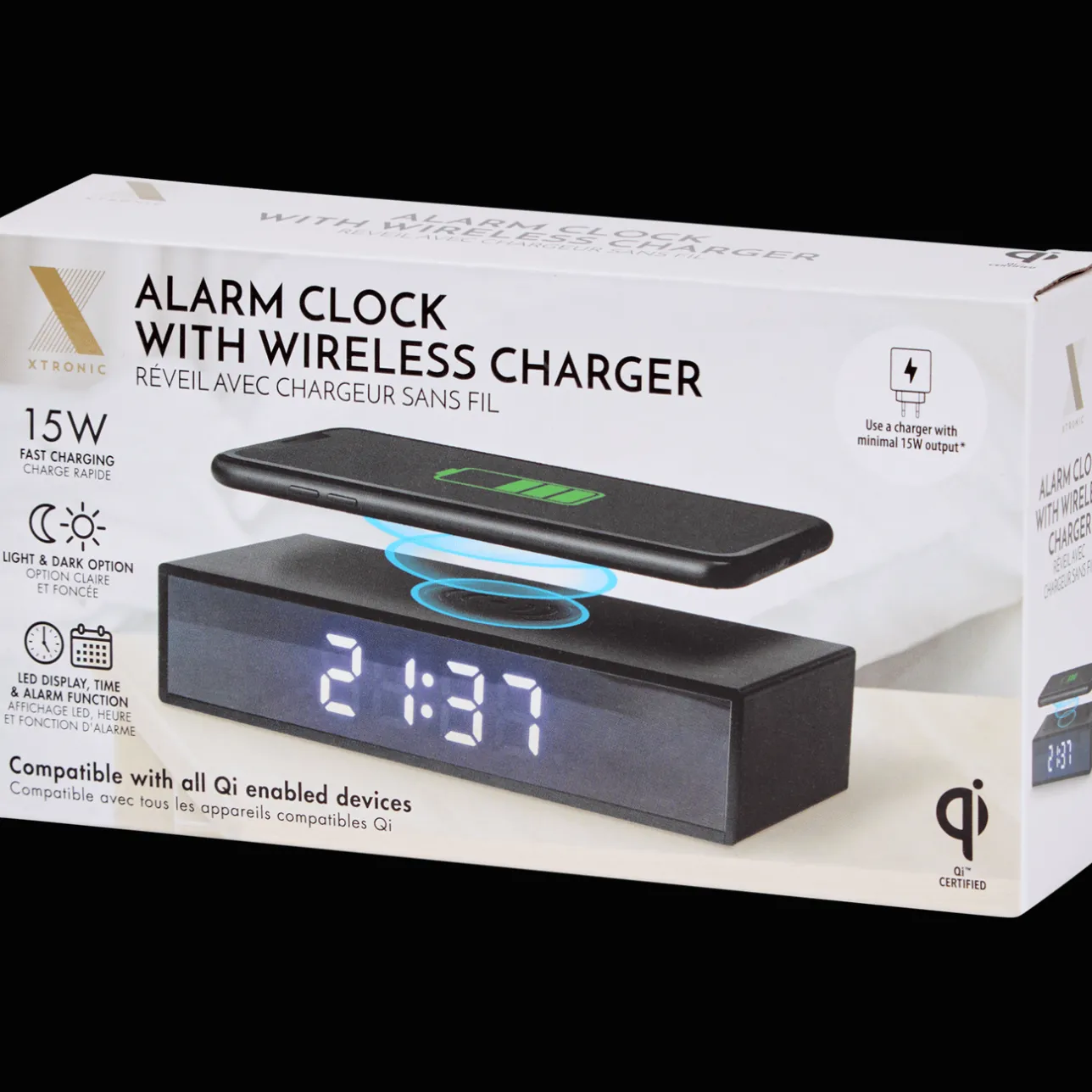 Action Xtronic wekker met Qi-lader> Powerbanks & Opladers